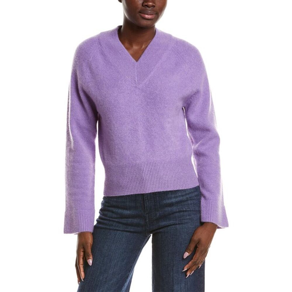 Naadam Womens Premium 100% Cashmere Raglan V-Neck Sweater, Purple